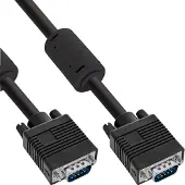 InLine VGA-Kabel HD-15 ohne Pol 9 M bis 9 M 5 m geformt Schwarz (17718B)