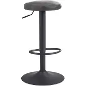 Wohnling Barhocker Grau Wildlederoptik Hocker ohne Lehne 58 - 79 cm Küchenhocker Stoff / Metall 100kg Barstuhl Tresenhocker Drehbar Bistrohocker