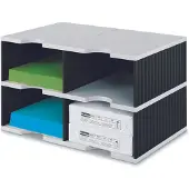 Styro Sortierstation styrodoc Jumbo, DIN C4, 2 Etagen/2-reihig/4 Fächer, schwarz