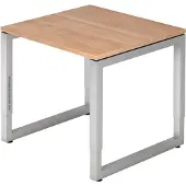 Hjh OFFICE PRO REGO 8 S - 80 x 80 Nussbaum/Silber höhenverstellbar