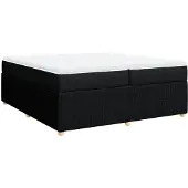 Syfax Boxspringbett mit Matratze Schwarz 200x200 cm Stoff