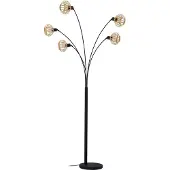 LINDBY Stehleuchte Lielle, Bambus natur, 5-flg., 190 cm