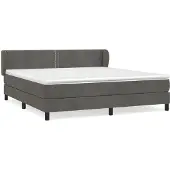 Syfax Boxspringbett mit Matratze Dunkelgrau 180x200 cm Samt
