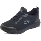 SKECHERS Squard SR Work Leichte elastische Spitzenturnschuhe für Frauen Schwarz – undefined / Schwarz
