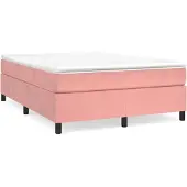 Syfax Boxspringbett mit Matratze Rosa 140x200 cm Samt