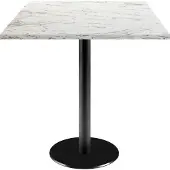 Restootab Tisch 70 x 70 cm – Modell Rom Calacata-Marmor