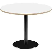 Restootab Runder Tisch Ø 120 cm – weißes Rom-Modell mit Holzkanten