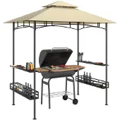 Outsunny Grillpavillon 240L x 150B x 257H cm Beige | Gr.: onesize
