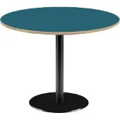 Restootab Runder Tisch Ø 120 cm – blaues Rom-Modell mit Holzkanten