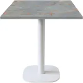 Restootab Tisch 70 x 70 cm – rundes Modell, weiß-rostgrauer Fuß