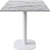 Restootab Tisch 70 x 70 cm – rundes Modell, weißes Bein aus isländischer Eiche