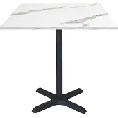 Restootab Tisch 70 x 70 cm – Modell Dina aus weißem Marmor