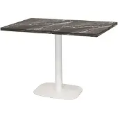 Restootab Tisch 120 x 70 cm – runder Sockel aus weißem Königsmarmor