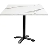 Restootab Tisch 90 x 90 cm – Modell Bazila aus weißem Marmor