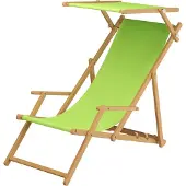 Erst-Holz Liegestuhl pistazie Gartenliege Sonnenliege Sonnendach Strandstuhl Buche klappbar 10-306 N S