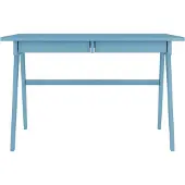 Möbel Kraft Edda Schreibtisch mit 2 Schubladen / Massivholz Buche / Schminktisch / Computertisch / Kinderschreibtisch / Bürotisch / Pastellblau