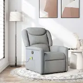 vidaXL Hochwertig Massagesessel Hellgrau Stoff 4015606