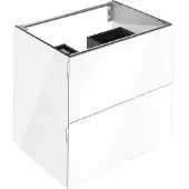 Keuco Waschtischunterschrank Edition 11 ART 80x70x49cm, 2 Frontauszüge, Glas, weiß