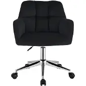 Vente-unique Bürostuhl - Velours - Schwarz - Höhenverstellbar - PEGA