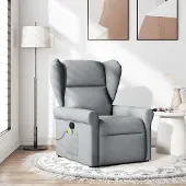vidaXL Hochwertig Massagesessel Hellgrau Stoff 4015666