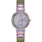 GUESS Damen Uhr Armbanduhr LILY GW0528L4 Edelstahl Regenbogenfarben