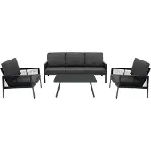 Monster 4-teilige Aluminium-Sofagarnitur – Anthrazitgrau