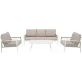 Monster 4-teilige Aluminium-Sofagarnitur – Weiß