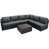 Monster Rattan Modular 7-teiliges Möbelset – Schwarz
