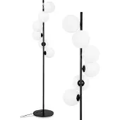 Hofstein Garaguso Stehlampe aus Metall/Glas in Schwarz/Weiß