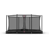 Berg Bodentrampolin Ultim Favorit InGround 410 + Sicherheitsnetz Comfort Grau