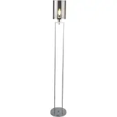 Licht-Erlebnisse Stehlampe Metall Rauchglas 144 cm Chrom Rauchgrau E27 rund Modern Stehleuchte
