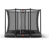 Berg Bodentrampolin Ultim Favorit InGround 280 + Sicherheitsnetz Comfort Grau