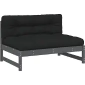 vidaXL Mittelsofa Grau 120x80 cm Massivholz Kiefer