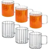 Wilmax Doppelwandige Thermoglas-Tasse mit Henkel, 250ml, 6er Set