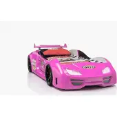 InterDesign Kinderbett GTM-999 Pink, 90x190 cm Liegefläche, mit LED-Scheinwerfern, Soundmodul & LEGO-Optik