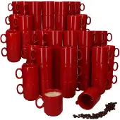 MamboCat 96er Set EVENT stapelbare Kaffeebecher ROT Porzellan 250 ml