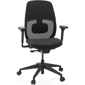 Hjh OFFICE Profi Bürostuhl Skandis Ergonomischer Schreibtischstuhl mit Armlehnen (höhenverstellbar) Stoff / Netzstoff Schwarz Drehstuhl für Büro, Zuhause