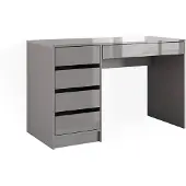 Vicco Schreibtisch Sherry Grau Hochglanz 55 x 120 cm mit Schubladen, Model 57918