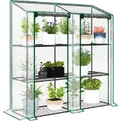 Outsunny -Gewächshaus-143L x 46B x 141/151H cm-Transparent