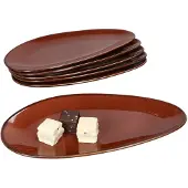 MamboCat Marron Taste 6x Kuchenteller Porzellan kastanienfarben Dessert-Platte Frühstück