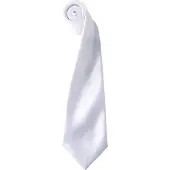 Premier Herrenkrawatte aus Satin (schmale Klinge) (2er-Pack) (Weiß)