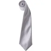 Premier Herrenkrawatte aus Satin (schmale Klinge) (Silbergrau)