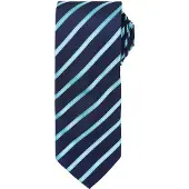 Premier Mens Sports Streifendesign Formal Work Krawatte (Marine/Türkis)