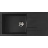 Respekta Küchenspüle Einbauspüle Spüle Granit Mineralite 100x50 Schwarz Houston, 1 Becken