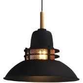 Bamyum Laterne Pendelleuchte Ø34 cm Holz-Metall E27 Moderne Ohne Leuchtmittel