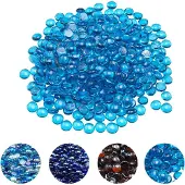 Vevor Feuerglas, 9 kg hochtemperaturbeständige Glassteine, 19 mm rauchfreie Feuerstellen-Glasperlen, Feuerstelle Glasfelsen, Kaminglas, Feuerkristall, Feuerperlen, für Kamin Karibikblau