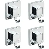 Wenko 4er-Set Eckige Haken mit Vacuum-Loc - Befestigen ohne Bohren