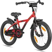 Prometheus BIKES Kinderfahrrad 18 Zoll ab 5 und 6 Jahre mit Stützrädern und Rücktrittbremse Rot