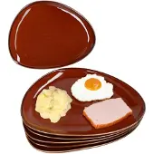 MamboCat Marron Taste 6x Speiseteller Porzellan kastanienfarben Ess-Servierplatte