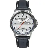 Bauhaus 2862-1 Herrenuhr Aviation Iron Annie Automatik Titan/Leder Blau